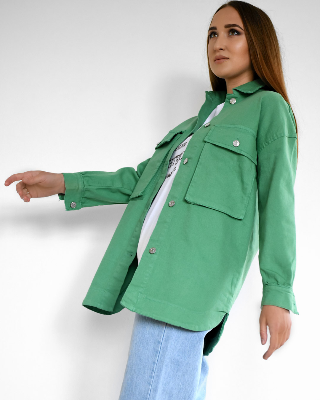 Джинсова куртка -6963-12, (Зелений)