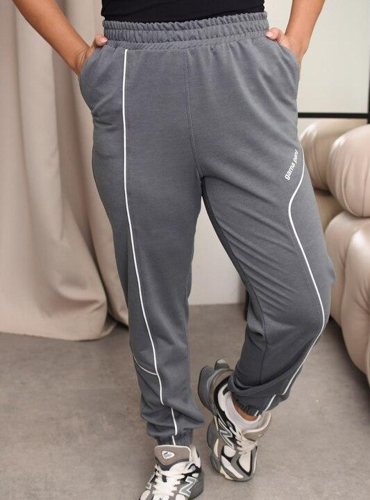 Спортивные женские штаны двухнитка с лампасами для весенне-летнего сезона 