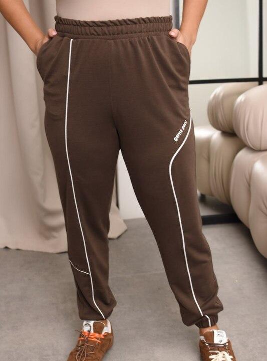 Спортивные женские штаны двухнитка с лампасами для весенне-летнего сезона 