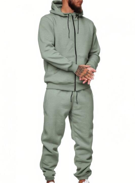 Спортивный костюм мужской из ткани трехнитка петля : кофта на молнии с капюшоном и брюки на резинке весенний