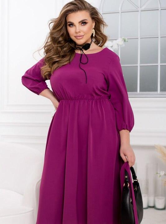 Платье женское трехнитка с эко кожей миди с поясом и рукавами 7/8 осеннее