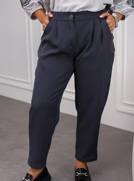 Брюки женские графитовые классические из костюмной ткани прямого кроя осенне-зимние