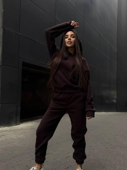 Спортивный костюм женский двойка из флиса полар теплый осенне-зимний