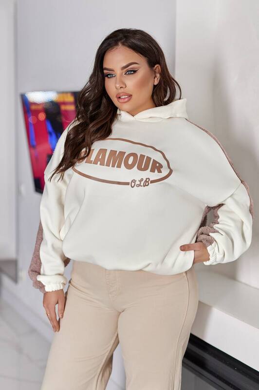 Худи женское утеплённое из махры и трёхнитки на флисе с принтом осенне-зимнее