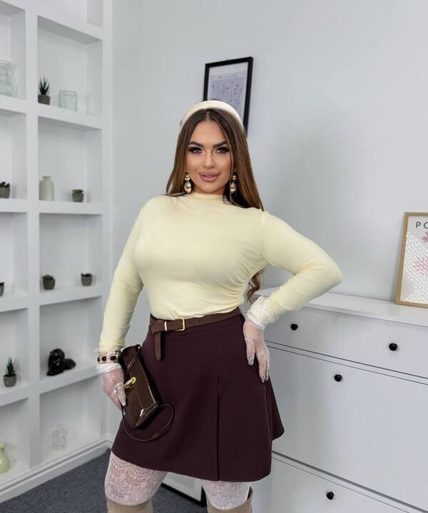 Боди женское вискозное с высоким горлом и длинным рукавом осенне-зимнее