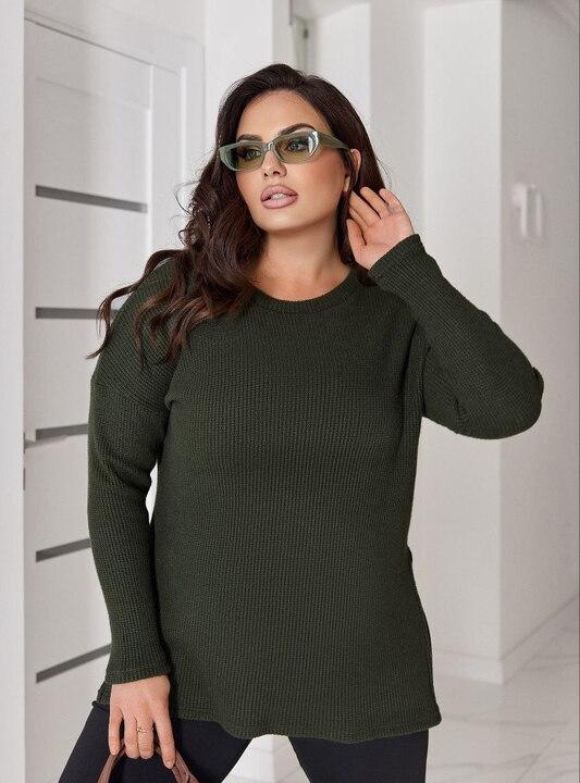 Туника женская вязаная из трикотажа Финляндия тёплая осенне-зимняя