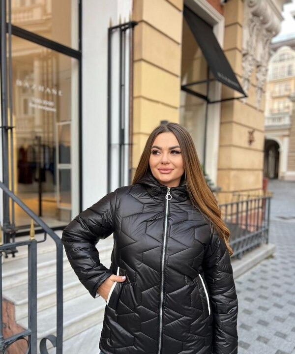 Куртка женская стёганая из плащёвки лаке с силиконовым утеплителем средней длины осенне-зимняя