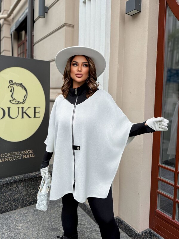 Кардиган-пончо