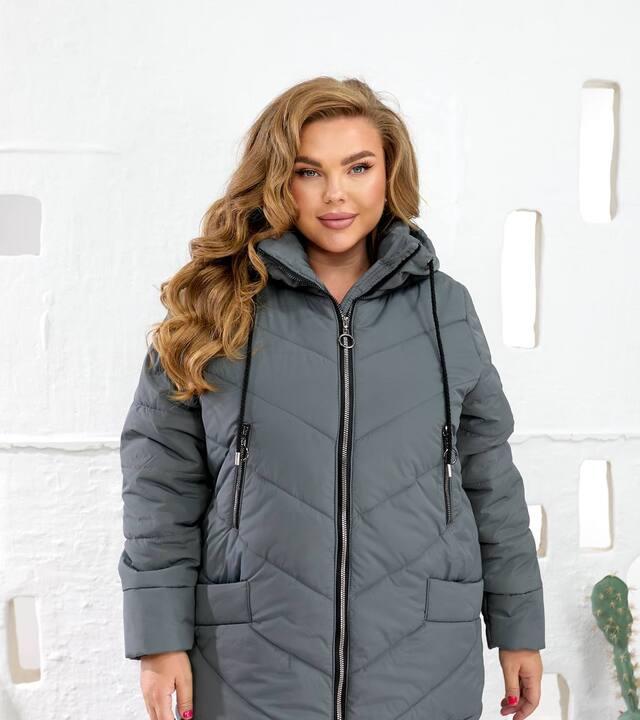 Куртка женская плащевка утеплённая синтепон 250 с капюшоном повседневная осеняя зимняя