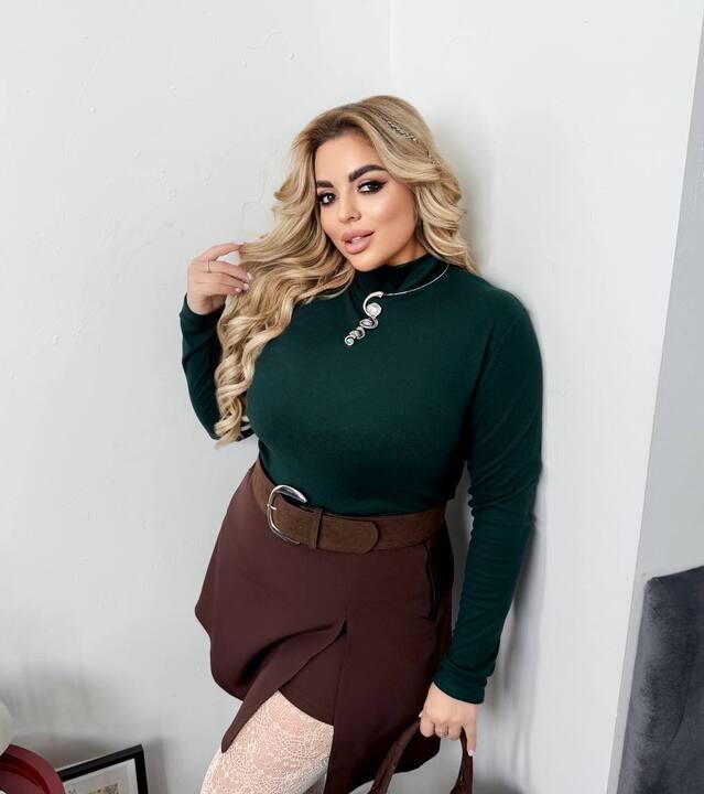 Лонгслив женский из теплой эластичной ткани пума осенний зимний