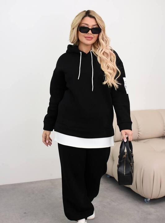 Костюм женский из тринитки на флисе утеплённый осенний зимний