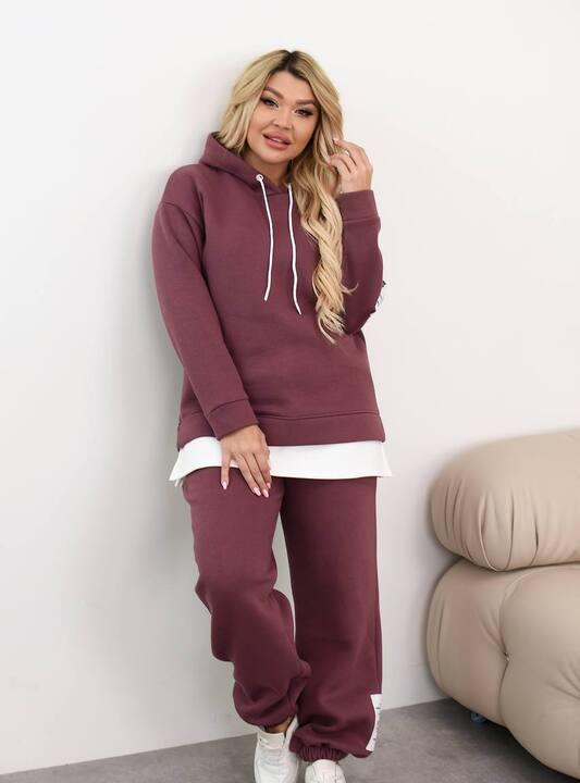 Костюм женский из тринитки на флисе утеплённый осенний зимний