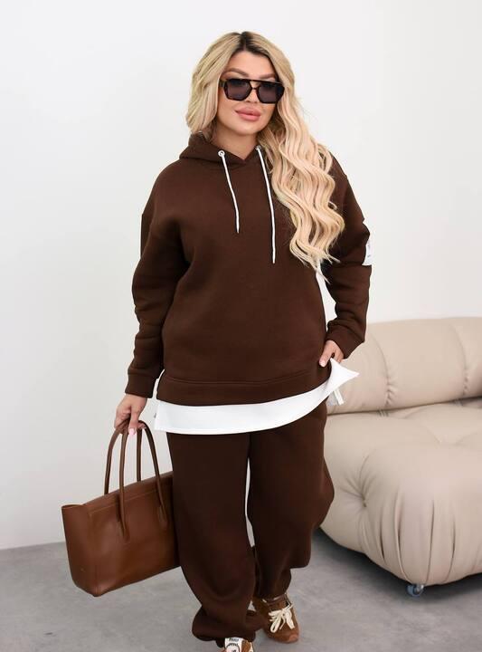 Костюм женский из тринитки на флисе утеплённый осенний зимний