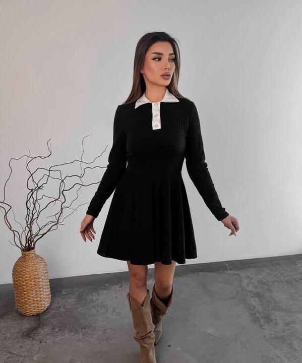 Платье женское тёплое трикотажное сонцеклёш зимнее