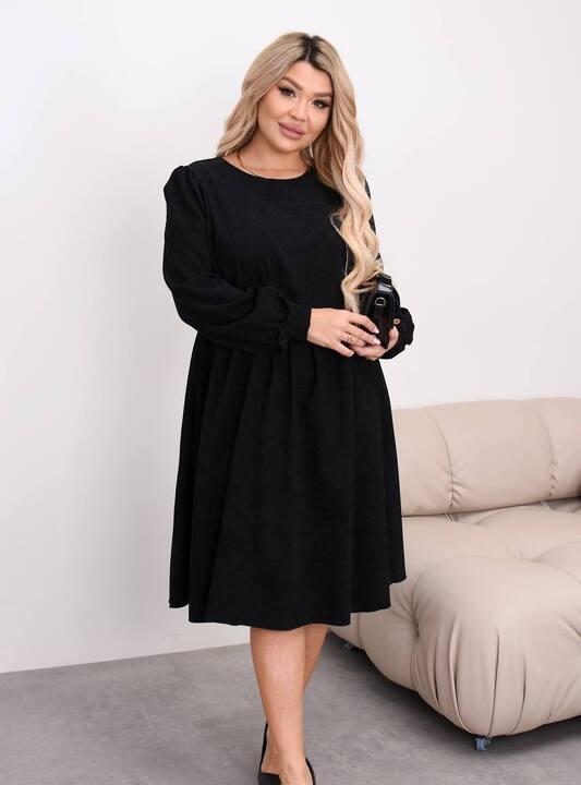 Платье женское вельветовое свободного кроя осеннее зимнее