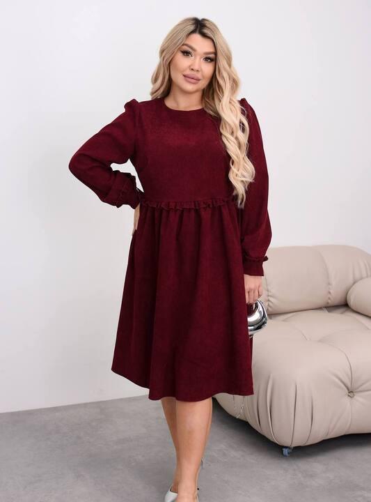 Платье женское вельветовое свободного кроя осеннее зимнее