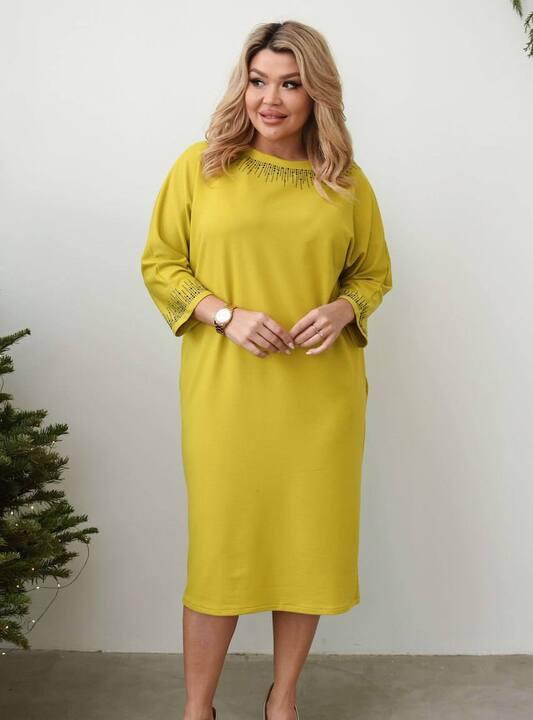 Платье женское трикотажное прямого силуэта осеннее зимнее