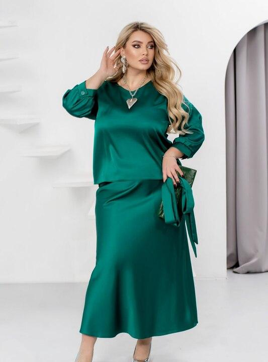 Костюм женский шелковый скарлет