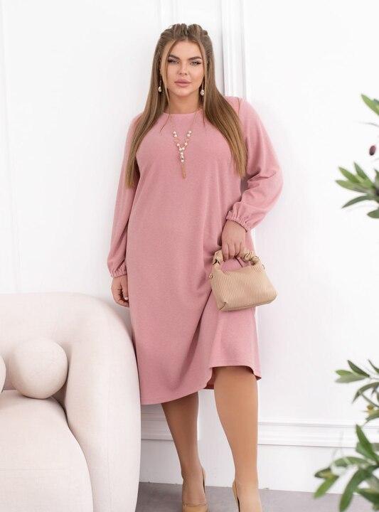 Платье женское с люрексом прямого кроя с карманами осенне-зимнее