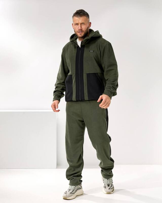 Спортивный костюм мужской утеплённый трикотажный: худи с капюшоном и брюки со вставками из плащевки осенний зимний k-126565 Спортивный костюм мужской утеплённый трикотажный: худи с капюшоном и брюки со вставками из плащевки осенний зимний k-126565