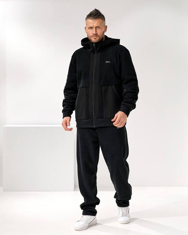 Спортивный костюм мужской трикотажный: худи на молнии с капюшоном и брюки-джоггеры осенний зимний k-126566 Спортивный костюм мужской трикотажный: худи на молнии с капюшоном и брюки-джоггеры осенний зимний k-126566