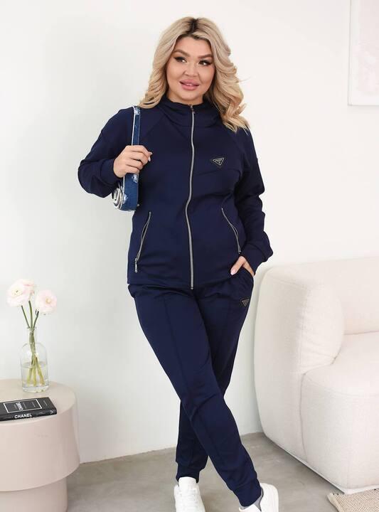 Спортивный костюм женский из турецкого трикотажа Алекс двойка кофта на молнии с воротником стойкой и брюки джоггеры зимний