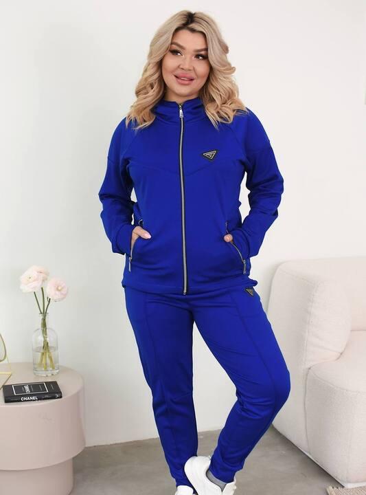 Спортивный костюм женский из трикотажа Алекс двойка кофта на молнии с воротником стойкой и брюки джоггеры зимний