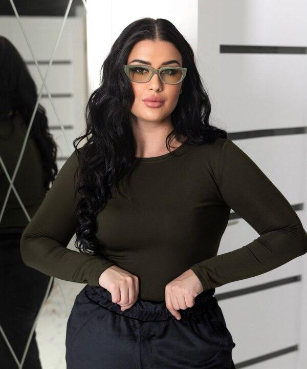 Лонгслив женский из микродайвинга на флисе облегающий базовый с круглым вырезом