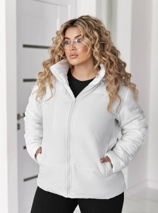 Куртка женская из плащевки Канада утепленная на силиконе 100 с подкладкой саржа стеганая на молнии с воротником стойка с карманами весенняя