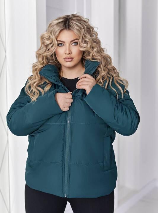 Куртка женская из плащевки Канада утепленная на силиконе 100 с подкладкой саржа стеганая на молнии с воротником стойка с карманами повседневная весенняя