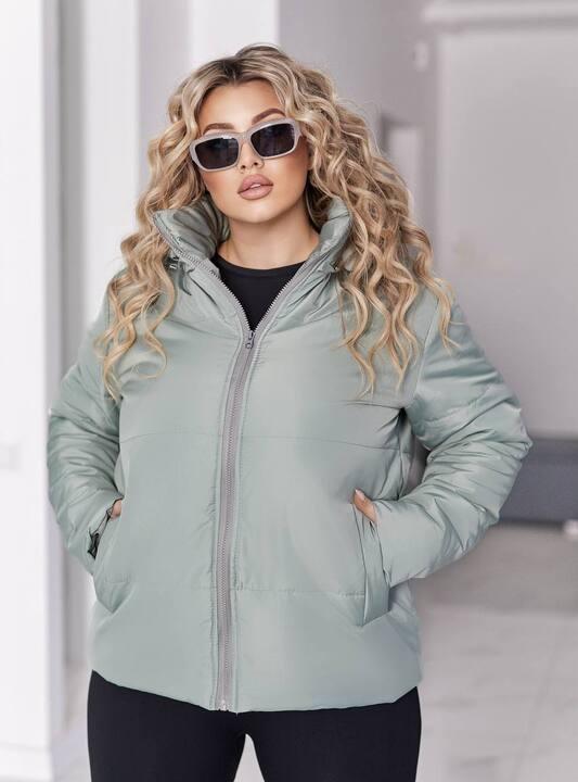 Куртка женская из плащевки Канада утепленная на силиконе с подкладкой саржа стеганая на молнии с воротником стойка с карманами повседневная весенняя