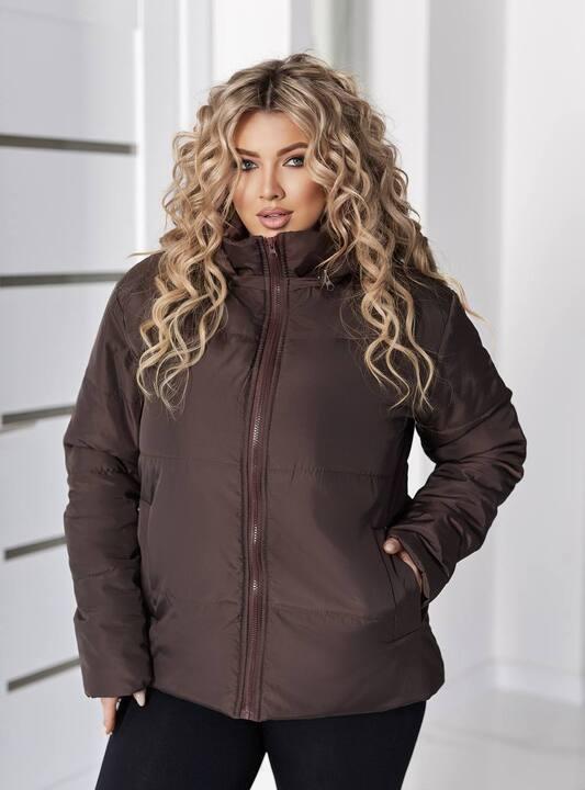 Куртка женская из плащевки Канада на силиконе с подкладкой саржа на молнии стеганая средняя повседневная