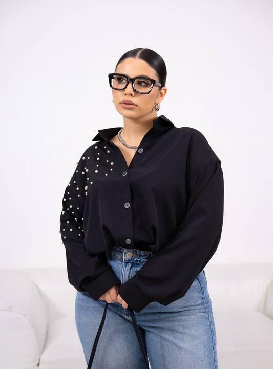 Стильна сорочка з перлинами. підійде під будь-який образ