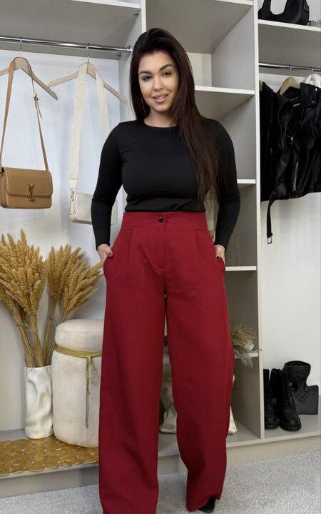 Брюки-палаццо женские из костюмной ткани с высокой посадкой широкие весенние