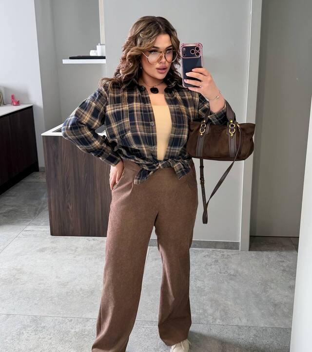 Брюки женские из вельвета палаццо с высокой посадкой широкого кроя с карманами весенние