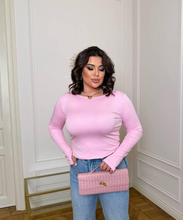 Лонгслив женский из дайвинга однотонный с длинным рукавом классический весенний большого размера