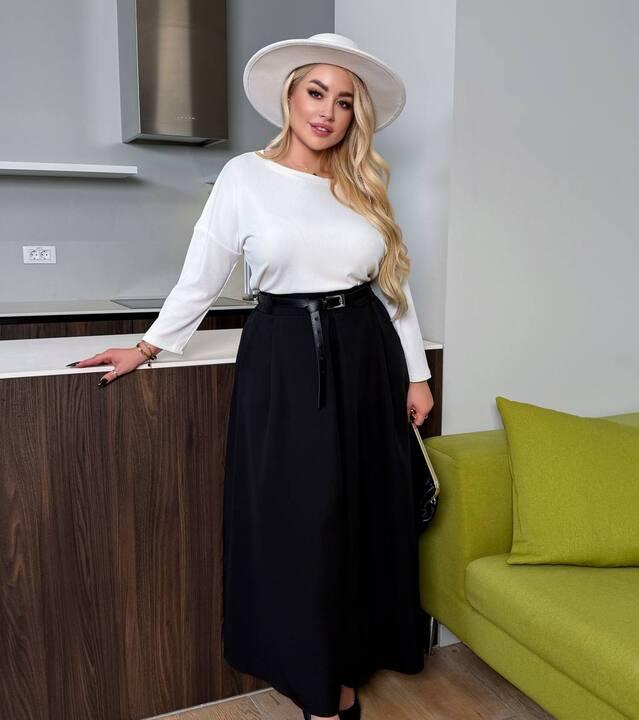 Юбка-брюки женская из костюмного крепа макси с высокой посадкой свободного кроя весенняя