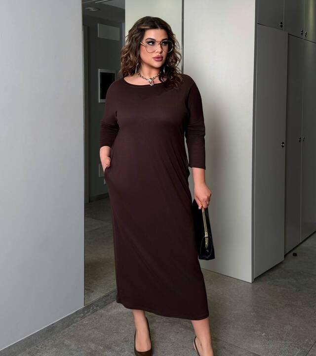 Платье-футляр женское из трикотажа Puma макси прямого кроя весеннее с рукавом три четверти