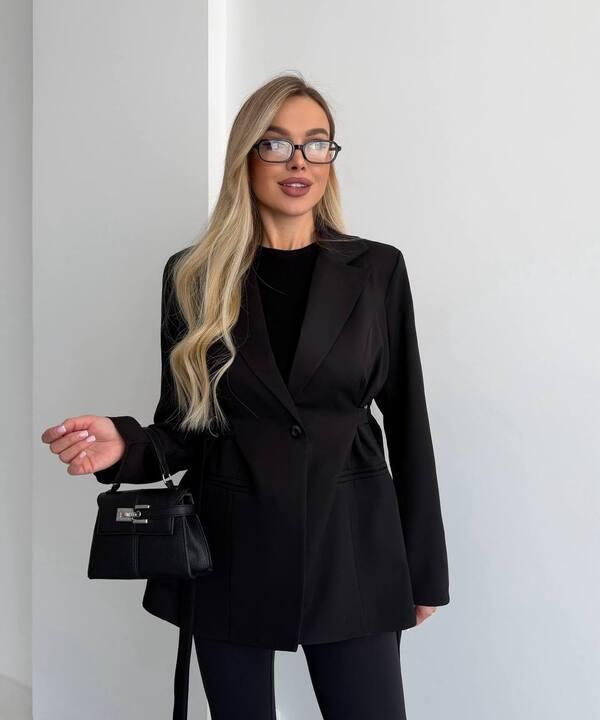 Пиджак женский классический приталенный на подкладке с длинными рукавами средней длины весенний