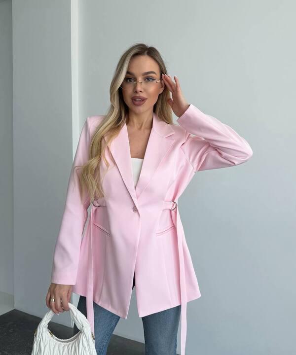 Пиджак женский приталенный на подкладке классический с длинными рукавами средней длины весенний