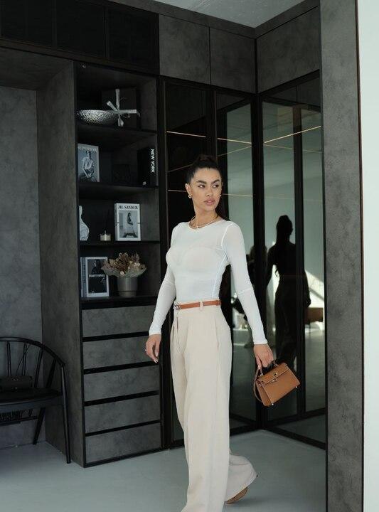 Брюки-палаццо женские из костюмки с высокой талией широкие классические весенние