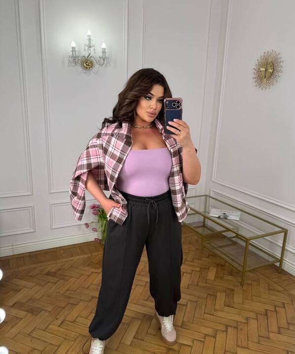 Брюки-джоггеры женские из двунитки повседневные на резинке средней посадки весенние