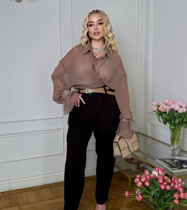 Брюки женские из хлопка regular fit со средней посадкой зауженные в рубчик повседневные