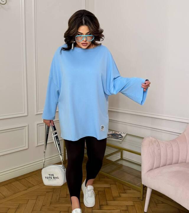 Лонгслив женский из двунитки оверсайз однотонный весенний