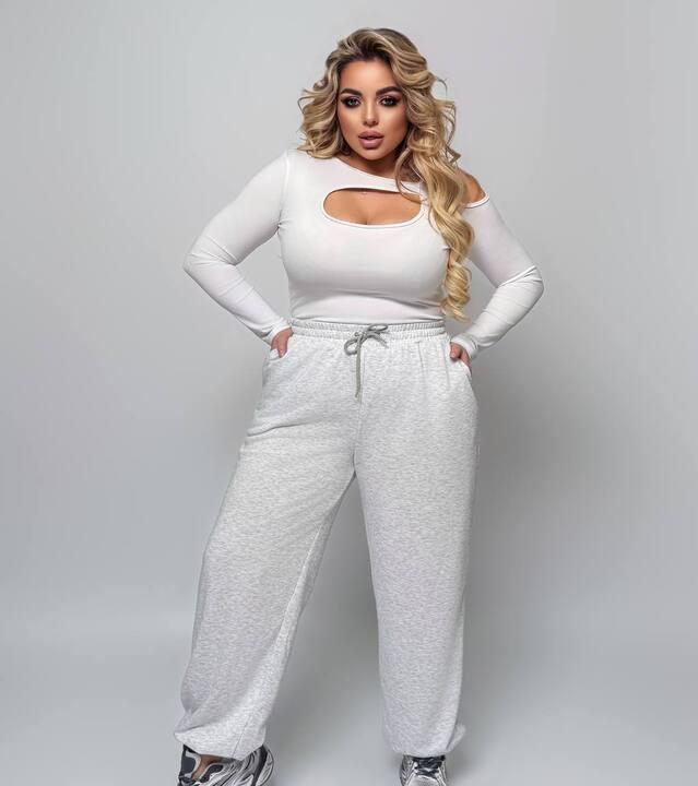 Брюки женские палаццо из ткани петля с высокой посадкой на резинке повседневные демисезонные