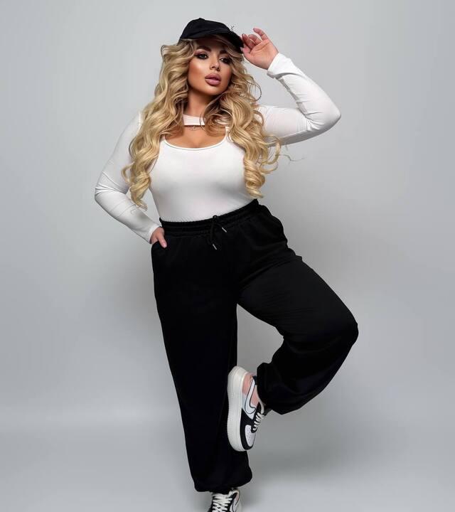 Брюки женские трикотажные палаццо с высокой посадкой на резинке повседневные демисезонные