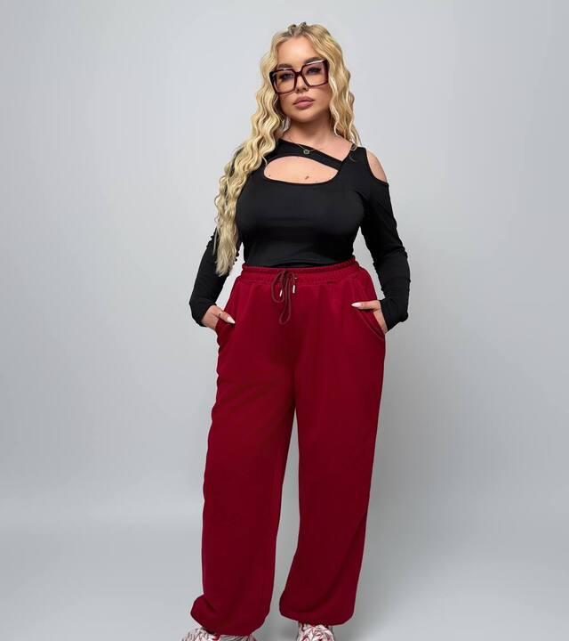 Брюки женские трикотажные палаццо с высокой посадкой на резинке повседневные демисезонные