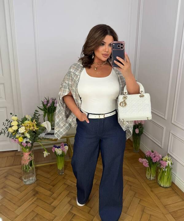 Брюки женские хлопковые стрейч палаццо с высокой посадкой широкие повседневные весенние