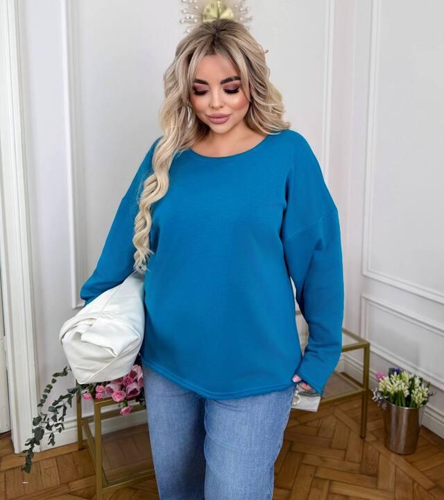 Свитшот женский из футера с хлопком и полиэстером оверсайз базовый весенний