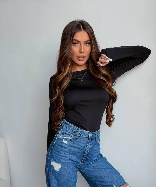 Лонгслив женский из микродайвинга базовый облегающий с длинным рукавом весенний